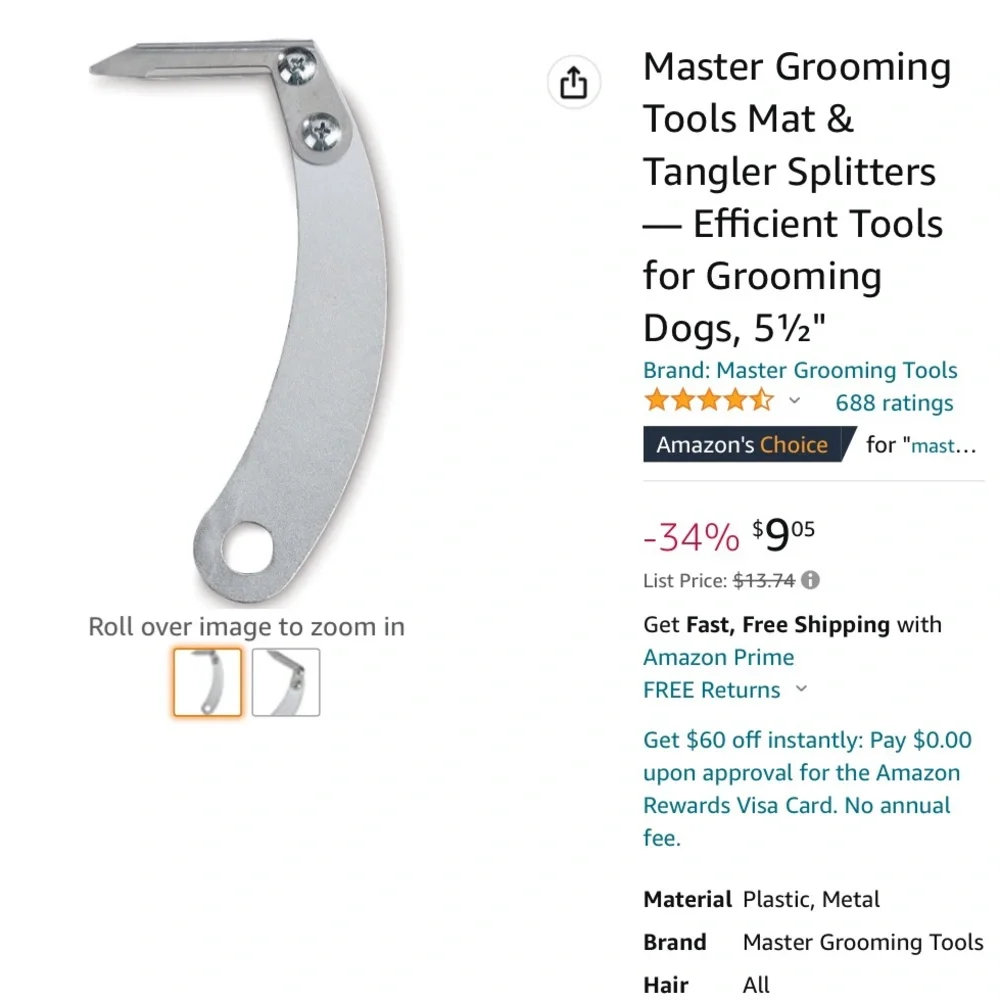 NIP Professional Dog Grooming Kit Clippers and NIP Mat & Tangle Splitter